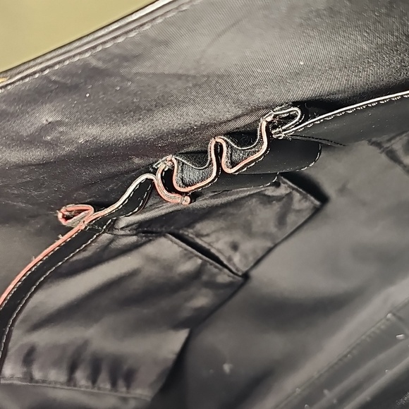 Lodis Black Leather Tote Bag With Red Edge Trim - Picture 11 of 11